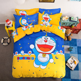 哆啦A梦卡通磨毛四件套儿童学生宿舍被套床单凯蒂猫女生可爱床品