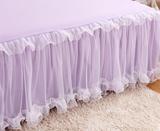 新款床上用品单双人床韩式纯棉蕾丝纯棉床裙白粉紫红色床罩床群