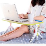 便携式升降懒人床上沙发飘窗台小书桌笔记本电脑桌带散热架可折叠