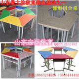 六边形梯形组合桌六角桌学生课桌椅六边形铝木实验台手工桌电脑桌