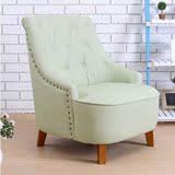 新品简约现代单人户型沙发椅拉扣皮艺个性休闲组装经济型布艺沙发
