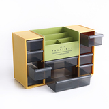 聚可爱 日式桌面收纳盒抽屉式化妆品收纳柜办公多层塑料整理盒