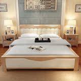 否佛山市广东省欧式双人床原木色现代简约全实木床卧室家具是