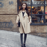 韩国代购bf学院风复古风衣2016春装新款外套女学生中长款系带女潮