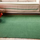 天鹅湖绿色全棉线编织可洗布艺地垫门垫卧室床边脚垫客厅茶几地毯