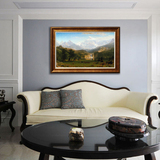 单幅喷绘有框客厅欧式法式风景油画玄关挂画客厅装饰画