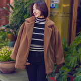 反季促销2016韩国秋冬女装羊羔毛毛绒外套