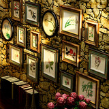奢华复古实木美式照片墙组合客厅背景墙装饰画相片欧式相框挂墙壁