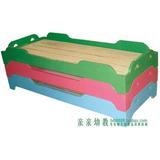 木制幼儿专用小床 幼儿园单人床 彩色实木儿童重叠床