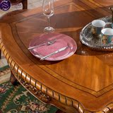 欧式折叠餐桌实木美式伸缩长方形奢华橡木复古餐厅家具10人组合W1