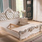 现货家具欧式床储物真皮公主床白色实木双人床法式高箱床2米大床