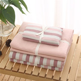 日式水洗棉四件套床单款 简约全棉良品纯棉清新床上用品1.5米/m