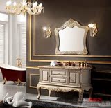 欧式仿古浴室柜组合实木橡木雕刻洗手洗脸盆柜组合厂家直销 c-061