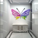 3D亚克力立体墙贴蝴蝶客厅卧餐厅走廊装饰画儿童房幼儿园贴饰包邮