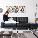 日式简约多功能皮艺沙发床 带收纳小户型沙发床 折叠沙发床包邮
