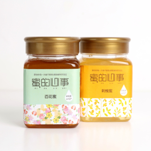 蜜的心事百花蜜+刺槐蜜蜂蜜组合装(350gx2瓶)