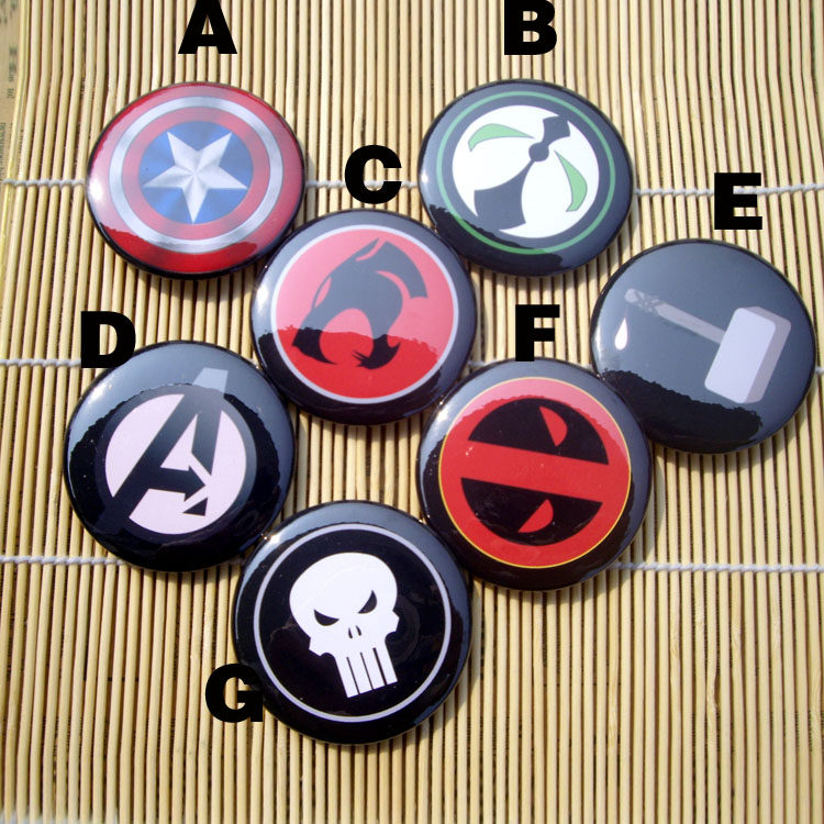 复仇者联盟l定制徽章胸针胸章美国队长绿巨人钢铁侠雷神勋章扣针