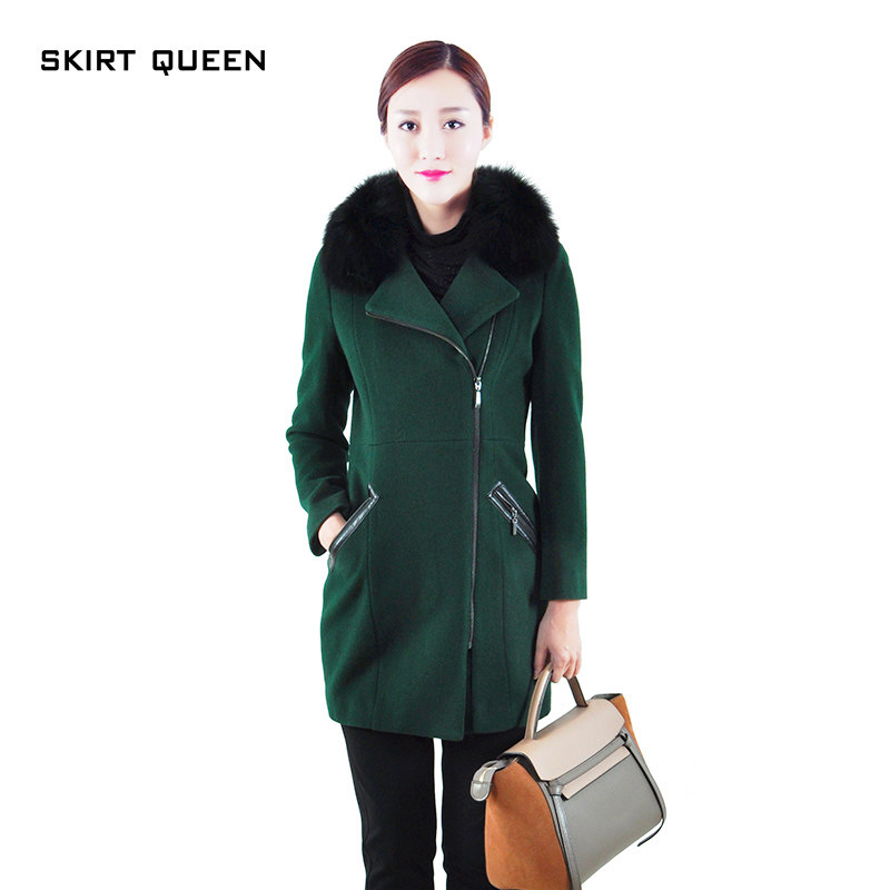 skirt queen裙皇公主经典斜门襟羊毛大衣cdd-592-05