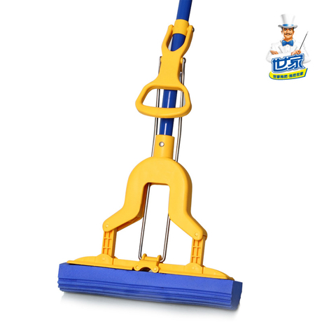 世家魔法胶棉拖把 对折式挤水 海绵拖把 吸水地拖 正品20139