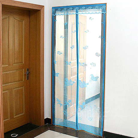 紫紫 防蚊纱门帘 条纹提花磁性折叠纱窗 夏季软纱门免穿自穿