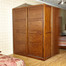 纯实木衣柜 大衣柜 2门实木柜 拉门 中式衣柜 实木家具