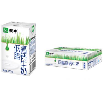 蒙牛 低脂高钙牛奶 利乐砖 箱装 250ml*24盒