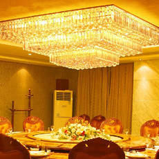 led金色水晶灯 大气正长方形客厅卧室餐厅吸顶灯80cm1 1.2 