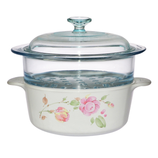 康宁餐具陶瓷锅炖锅煲汤锅2.25l玻璃双层蒸锅蒸笼结婚乔迁礼品