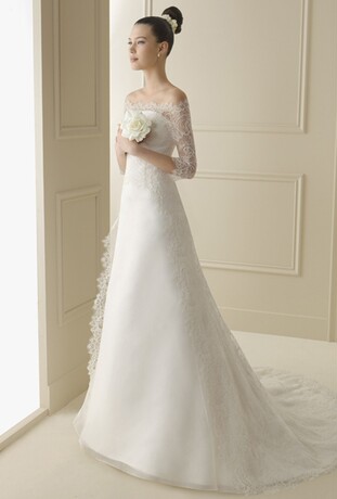 天津婚纱礼服实体店订做欧美外单very wang王包肩蕾丝韩拖尾白纱