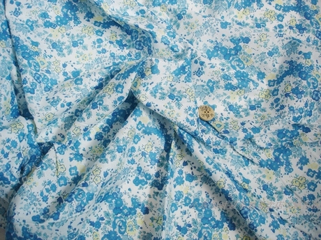 满200元包邮外贸弹力细薄软纯棉布料服装面料 田园风格蓝白碎花