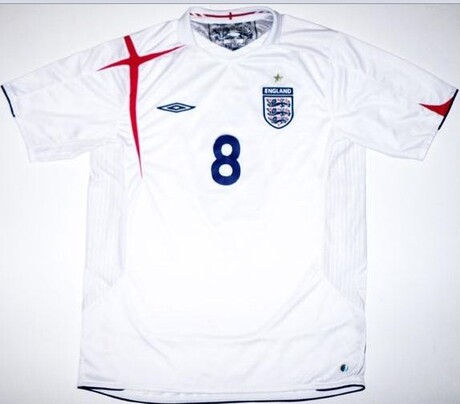 全新带牌2006世界 杯英格兰8号兰帕德球衣 特大码足球服 06年xxxl