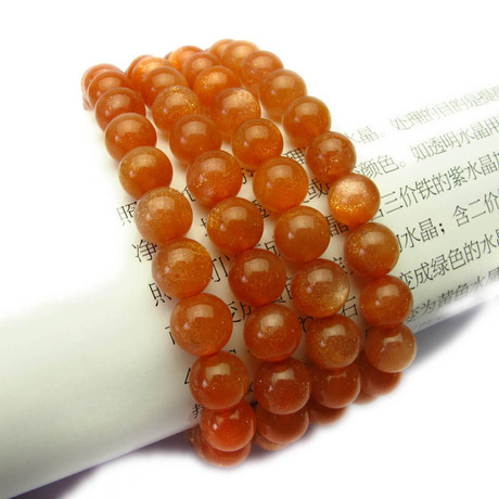 极品金太阳石/橙色月光石散珠子批发 手链 108颗佛珠 颜色超好