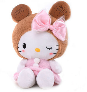 饼干hello kitty公仔 蝴蝶结凯蒂猫毛绒玩具大号1米 圣诞生日礼物