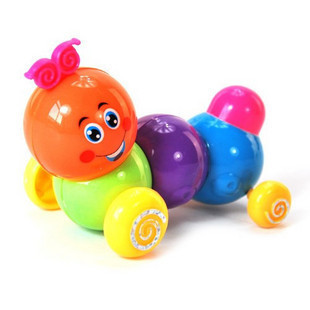 上链发条玩具 七彩上链毛毛虫 义乌小商品 儿童玩具批发地摊货源