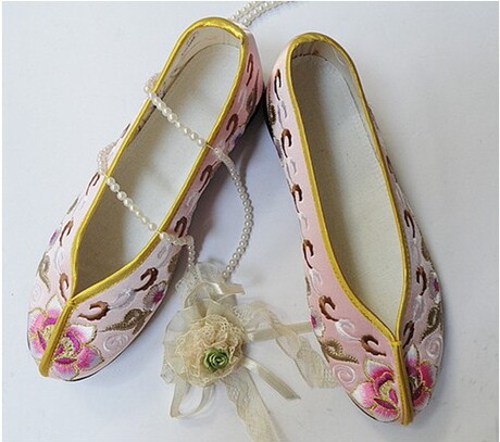 戏剧鞋子 古装女鞋 绣花鞋 古代贵妃 公主格格鞋 舞蹈鞋 绣花布鞋