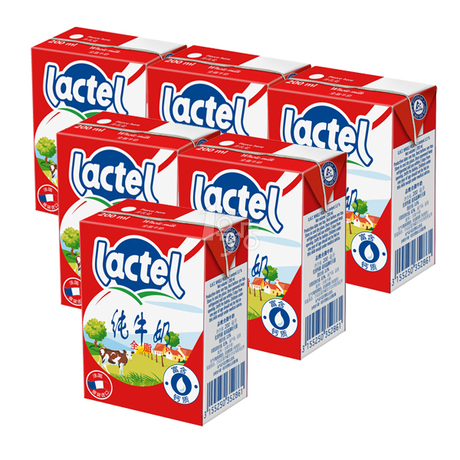 法国进口牛奶 lactel总统兰特全脂纯牛奶 200ml*24