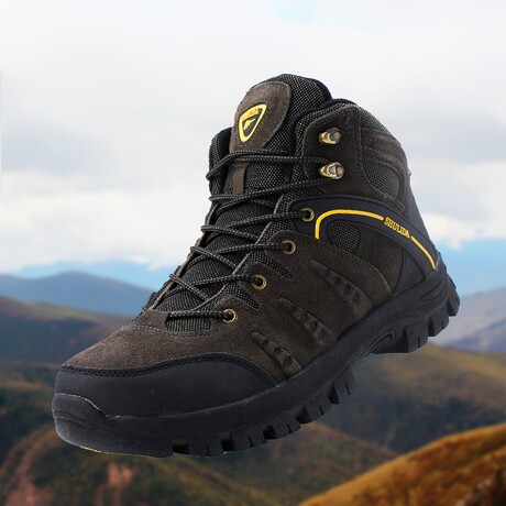 冬季雪地靴加绒毛棉鞋男运动鞋高帮牛皮登山鞋大码45 46 47 48码