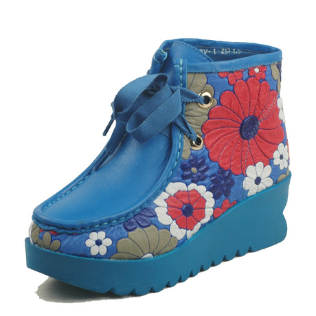 专柜正品威帝波狮哈德曼女鞋2013新款厚底印花女单鞋松糕鞋3307-1