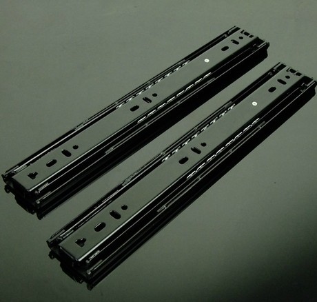 滑轨 轨道 50kg承重 三节抽屉滑轨20寸 黑色 银色