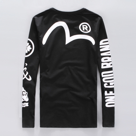 t代购正品潮牌福神长袖t恤 evisu佛头字母长袖t恤 男款