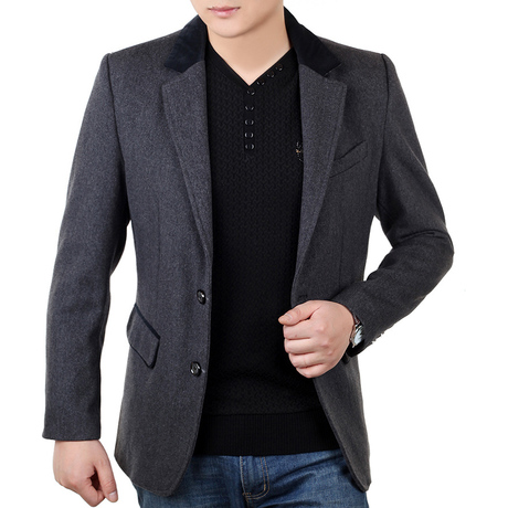 步森西服2014秋装新款男装专柜正品羊毛休闲西服中年男式外套单西