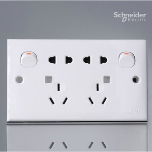 奇胜开关面板 双开双五孔 二三极插座 二开十孔二三眼146和86型用_时