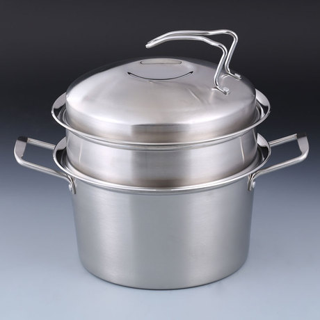 蒸锅 不锈钢双层蒸锅 汤锅 加厚电滋炉通用 26cm蒸锅