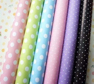 粉底蓝底绿底白点点包书纸 花卉 礼品 纸盒 包装纸 diy 墙纸