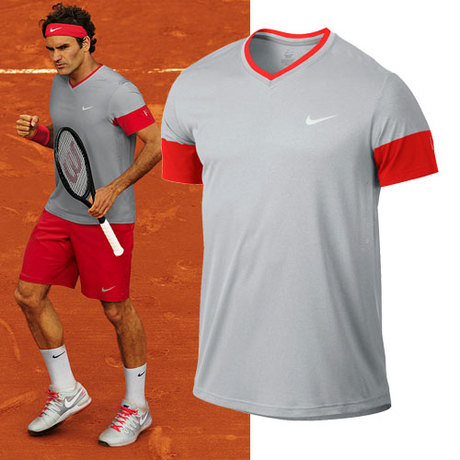 正品nike耐克网球服男子夏季2014年新款费德勒法网federer短袖t恤