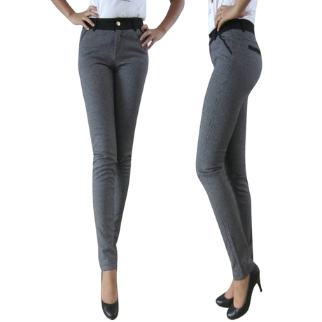 秋奕女裤2014秋冬新款专柜正品休闲时尚修身z3371直筒优雅格子长