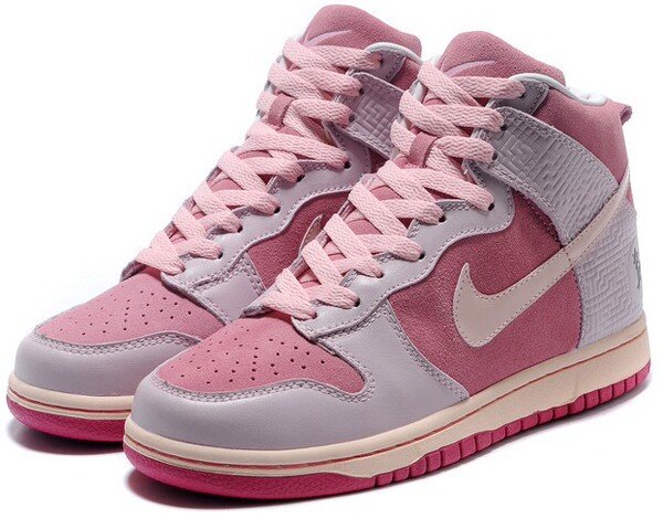 新款 正品耐克板鞋 nike dunk sb 女鞋高帮板鞋粉红猪309235-661