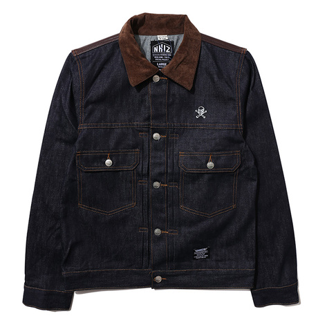 专柜正品代购 nhiz余文乐潮牌学院风复古修身牛仔衣夹克外套男