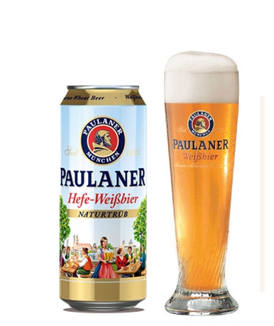 德国原装进口慕尼黑paulaner柏龙小麦王白啤酒500ml*24听降价促销