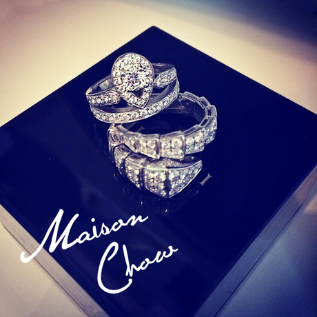 chau*met约瑟芬皇后joséphine皇冠戒指18k白金镀金 实验室钻石